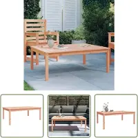 The Living Store Table de jardin 121x82,5x45 cm bois massif douglas