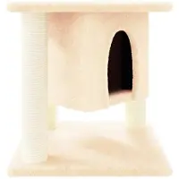 Syfax Arbre à chat avec griffoirs en sisal Crème 37 cm