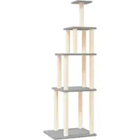 Syfax Arbre à chat avec griffoirs en sisal gris clair 183 cm