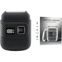 INF Rasoir électrique à 3 lames à mouvement alternatif – Lames en acier inoxydable, Rechargeable Type-C, Humide et Sec, Affichage LED de batterie Le noir