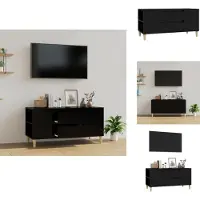 vidaXL Armoire TV noire 102x44,5x50 cm Bois composite - Meuble TV