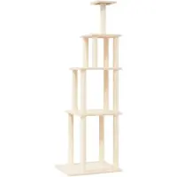 Syfax Arbre à chat avec griffoirs en sisal crème 183 cm