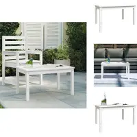 vidaXL Table de jardin blanche 82,5x50,5x45 cm Pin massif - Tables de jardin