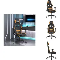 vidaXL Chaise de jeu avec repose-pieds Tissu noir et orange - Fauteuil de jeu