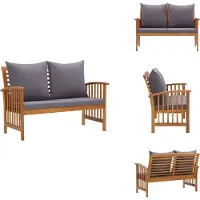 vidaXL Banc de jardin avec coussin 119 cm Bois massif acacia - Bancs de jardin