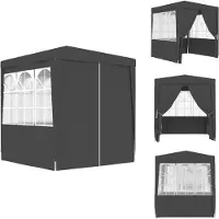 vidaXL Tente de réception professionnelle avec parois latérales 2×2m Anthracite 90 g/m² - Pavillons & Tentes de réception
