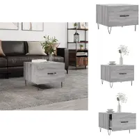 vidaXL Table basse Gris Sonoma 50x50x40 cm Bois composite - Tables basses