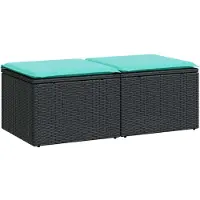 vidaXL Ensemble de salon de jardin 2 pièces avec coussins noir poly rotin