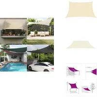 vidaXL Voile d'ombrage 160 g/m² Crème 3/4x2 m HDPE - Parasols & Protection solaire