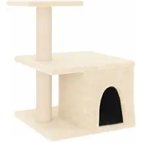 Syfax Arbre à chat avec griffoirs en sisal crème 48 cm