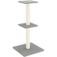 Syfax Arbre à chat avec griffoirs en sisal gris clair 73 cm