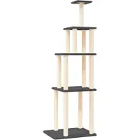 Syfax Arbre à chat avec griffoirs en sisal gris foncé 183 cm