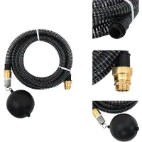 vidaXL Tuyau d'aspiration avec raccords en laiton noir 1,1" 15 m PVC - Tuyaux d'arrosage