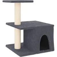 Syfax Arbre à chat avec griffoirs en sisal gris foncé 48 cm