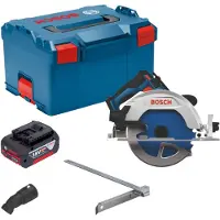 Bosch Scie circulaire sans fil GKS 18V-68-2 18 V 190 mm sans balais + 1 batterie 4,0 Ah + L-Boxx - sans chargeur