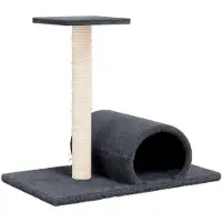 Syfax Arbre à chat avec tunnel Gris foncé 60x34,5x50 cm