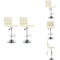 vidaXL Tabouret de bar 2 pcs. Simili cuir crème - Tabouret de bar