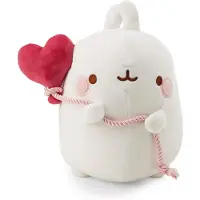 Nici Molang blanc avec ballon en forme de cur 12 cm Doudou