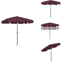 vidaXL Parasol de plage Bordeaux rouge 200x125 cm - Parasols & ombrelles