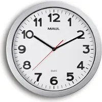 MAUL Horloge murale MAULstep Ø 35 x 5 cm plastique 1 x AA (1.5 V) argenté