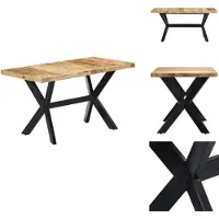 vidaXL Table de salle à manger 140 x 70 x 75 cm Manguier massif rugueux - Tables de salle à manger
