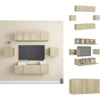 vidaXL Ensemble de 6 meubles TV Chêne Sonoma Matériau dérivé du bois - Meuble TV