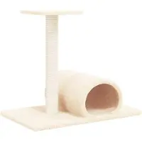 Syfax Arbre à chat avec tunnel Crème 60x34,5x50 cm
