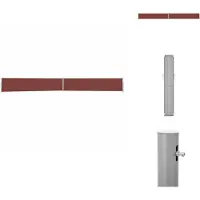 vidaXL Marquise latérale extensible 140x1200 cm Marron - Parasols & Protection solaire