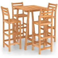 Syfax Ensemble de bar d'extérieur 5 pcs Bois d'acacia massif