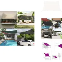 vidaXL Voile d'ombrage 160 g/m² Blanc 3/4x2 m HDPE - Parasols & Protection solaire