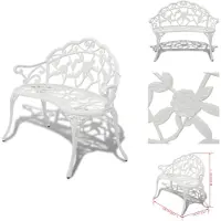 vidaXL Banc de jardin 100 cm fonte d'aluminium blanc - Bancs de jardin