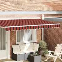 Prolenta Maison Exclusive - Remplacement de volant pour store banne, rayures orange et marron, longueur 4 mètres