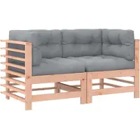 vidaXL Canapés d'angle avec coussins 2 pcs. Bois massif Douglas - Canapé d'angle - Canapé d'angle - Canapé de jardin - Canapé d'extérieur