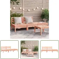 The Living Store Canapé de jardin 3 places en bois massif Douglas