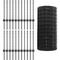 vidaXL Clôture européenne avec poteaux, 50 x 0,6 m, acier revêtu de PVC, gris