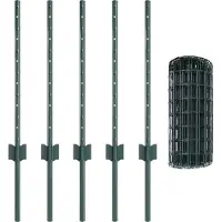 vidaXL Clôture européenne avec poteaux, 10 x 0,6 m, acier revêtu de PVC, couleur verte