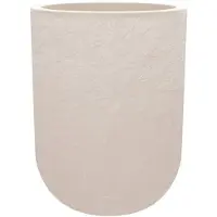 Eda Pot De Fleurs Rond En Plastique Volcania Up - Beige Calcaire - Ø 40 Cm - Eda