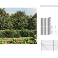 vidaXL Clôture grillagée avec douilles de sol Anthracite 2,2x25 m - Panneaux de clôture