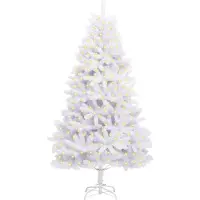 vidaXL Sapin de Noël artificiel avec 300 LED Blanc 210 cm PVC et métal