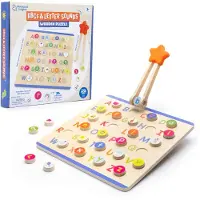 Educational Insights Puzzle en bois ABC et sons des lettres - Puzzles alphabet pour tout-petits, jouets Montessori
