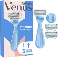 Gillette Venus Intimate, rasoir pour femmes, couleur bleu clair
