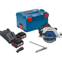 Bosch Scie circulaire sans fil GKS 18V-68-2 18 V 190 mm sans balais + 2 batteries 5,0 Ah + chargeur + L-Boxx