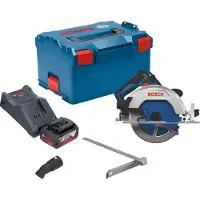 Bosch Scie circulaire sans fil GKS 18V-68-2 18 V 190 mm sans balais + 1 batterie 4,0 Ah + chargeur + L-Boxx