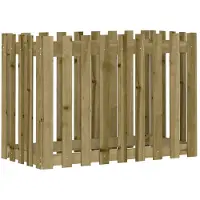 vidaXL Lit surélevé Design clôture à lattes 100x50x70 cm Bois de pin imprégné