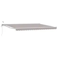 vidaXL Store électrique rétractable gris clair et blanc 4 × 3,5 m