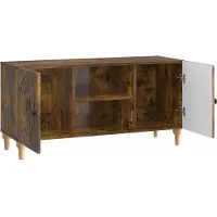vidaXL Meuble TV en chêne fumé 102 x 34,5 x 50 cm en aggloméré