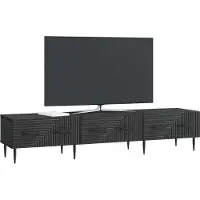 vidaXL Meuble TV noir 147 x 34,5 x 30 cm en aggloméré