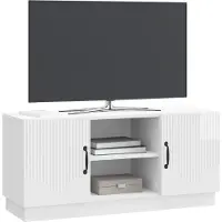 vidaXL : Meubles TV, 102 x 34,5 x 47 cm, blanc brillant, panneaux de particules