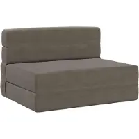 vidaXL Canapé-lit pliable , gris clair, 190 x 100 x 15 cm, en velours côtelé