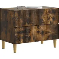 vidaXL Cabinet de chevet avec tiroir Chêne fumé 62 x 34,5 x 48 cm